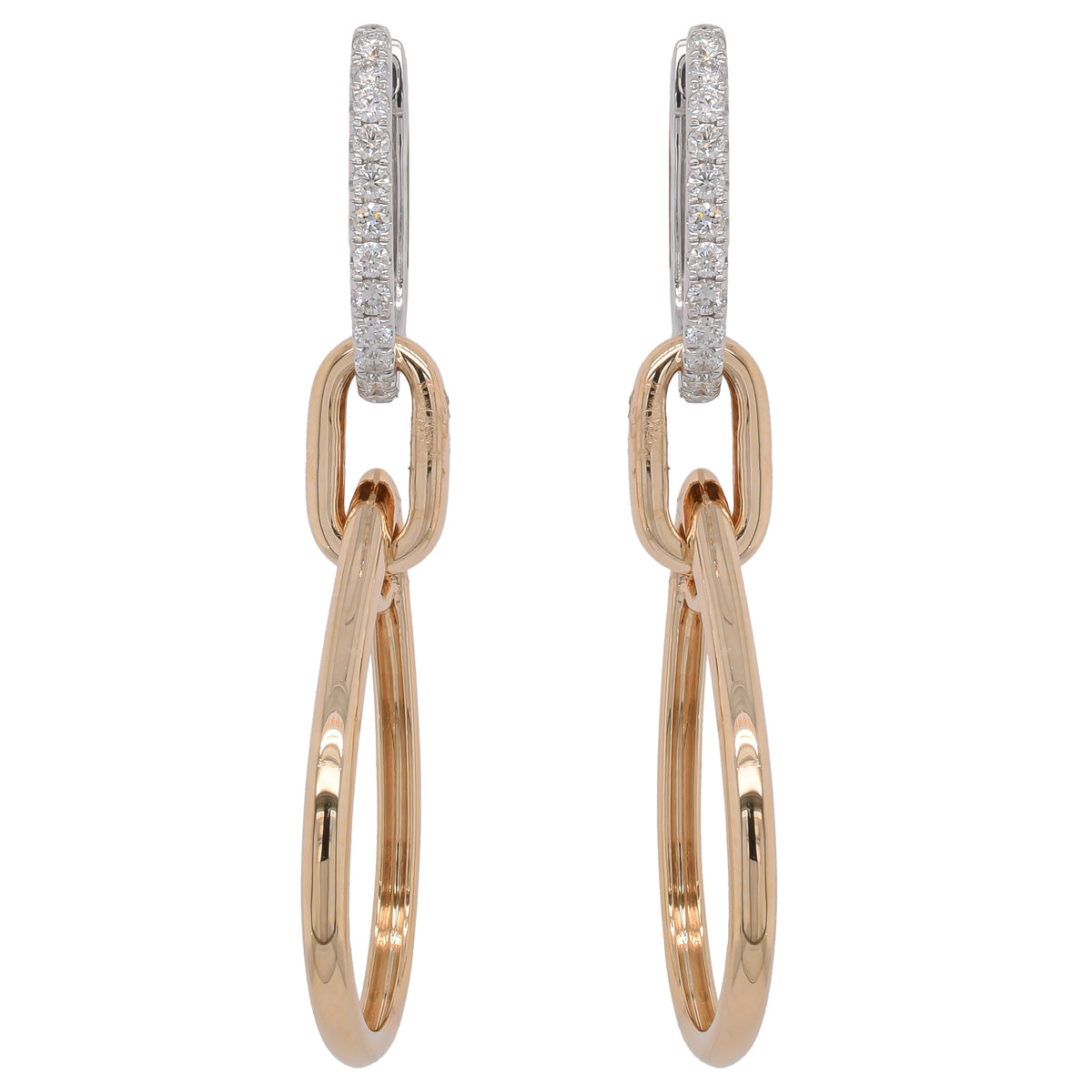 14K Yellow and White Gold 3- Drop Diamond Earrings