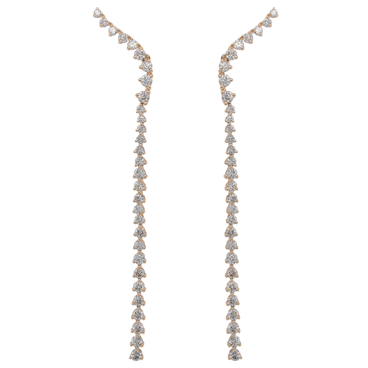 14K Yellow Gold Diamond Climber Earrings