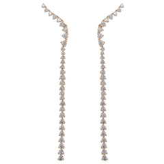 14K Yellow Gold Diamond Climber Earrings, view 1