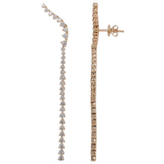 14K Yellow Gold Diamond Climber Earrings, view 2