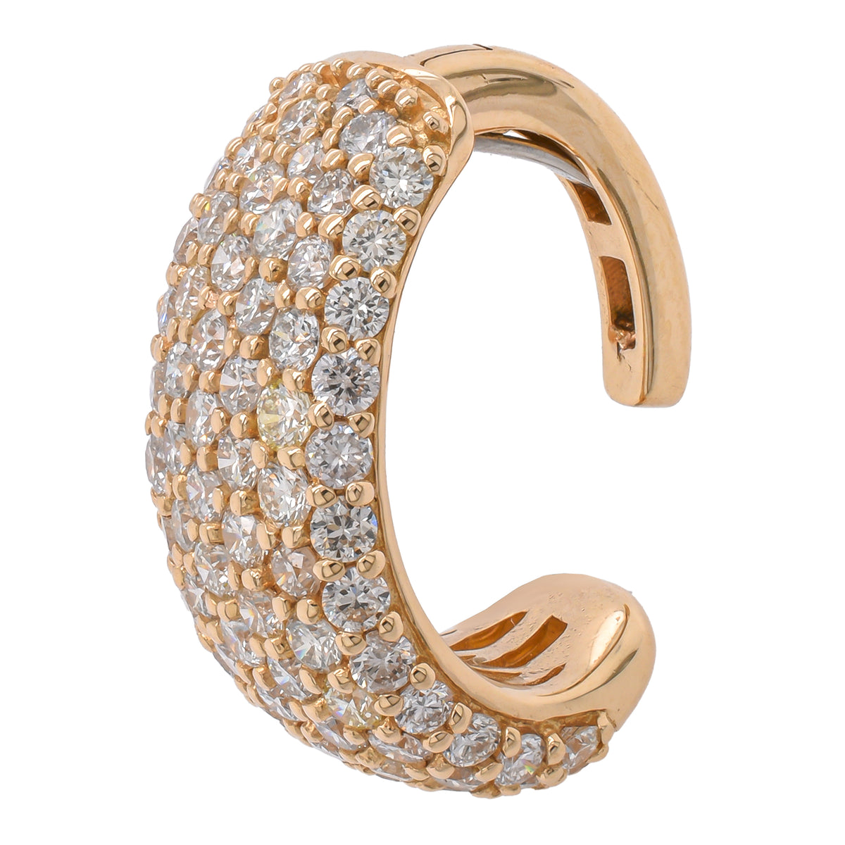 14K Yellow Gold Diamond Pave 9.2mm Ear Cuff