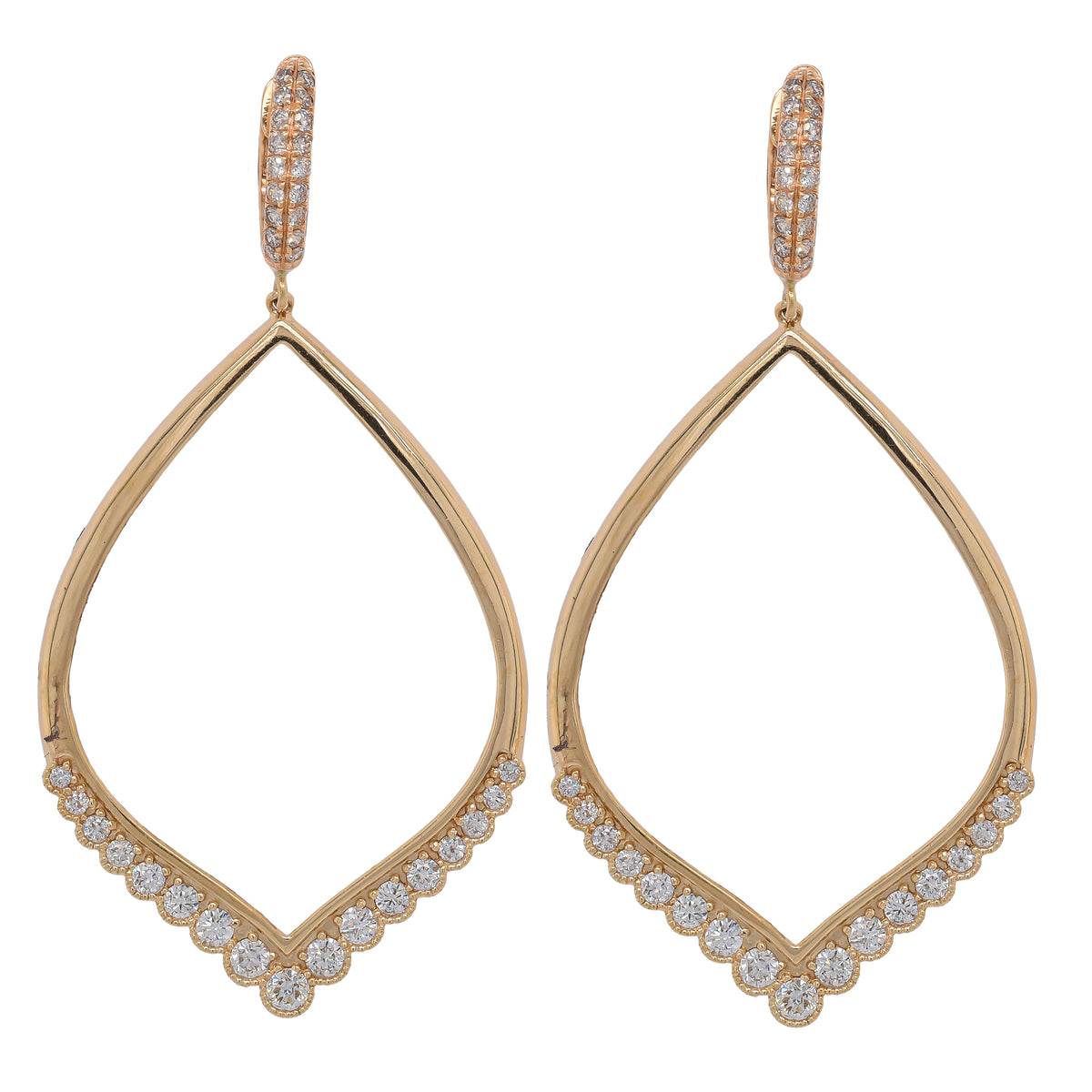 14K Yellow Gold Diamond Chandelier Earrings