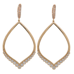 14K Yellow Gold Diamond Chandelier Earrings, view 1