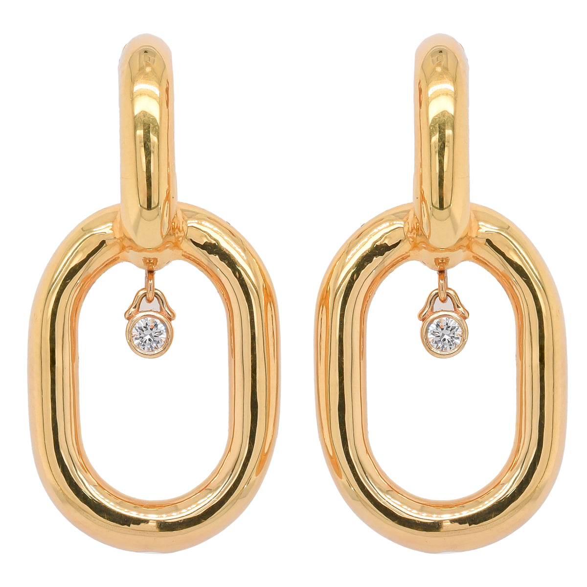 14K Yellow Gold Diamond Dangle Earrings
