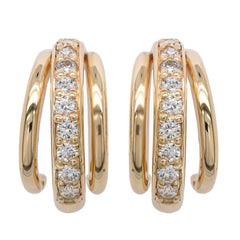 14K Yellow Gold Diamond Hoop 31mm Earrings 7CT, view 1