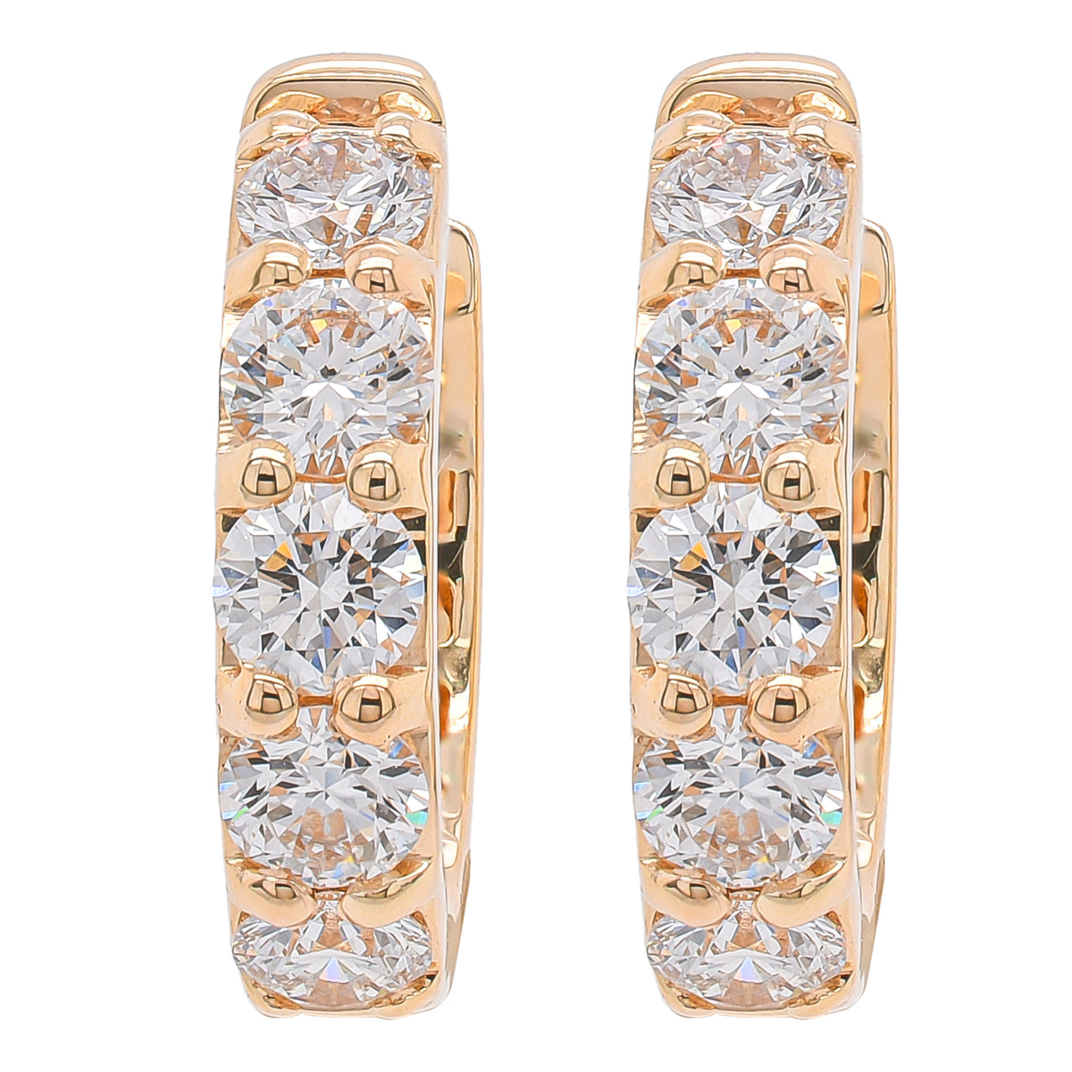 14K White Gold 14mm Diamond Hoop Earrings 1.00CTW
