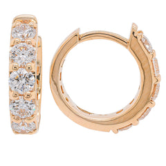 14K White Gold 14mm Diamond Hoop Earrings 1.00CTW, view 2