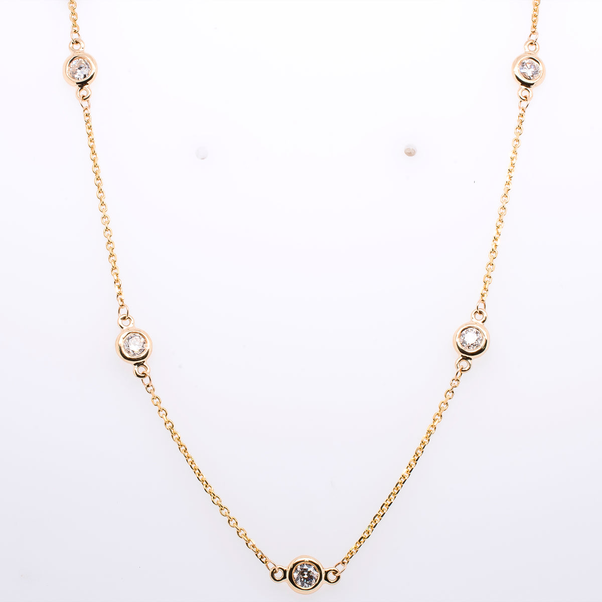 14K Yellow Gold Diamond by the Yard Necklace 1.00CT