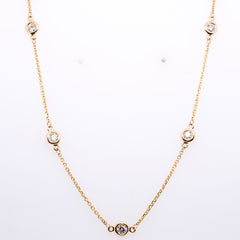 14K Yellow Gold Diamond by the Yard Necklace 1.00CT, view 1
