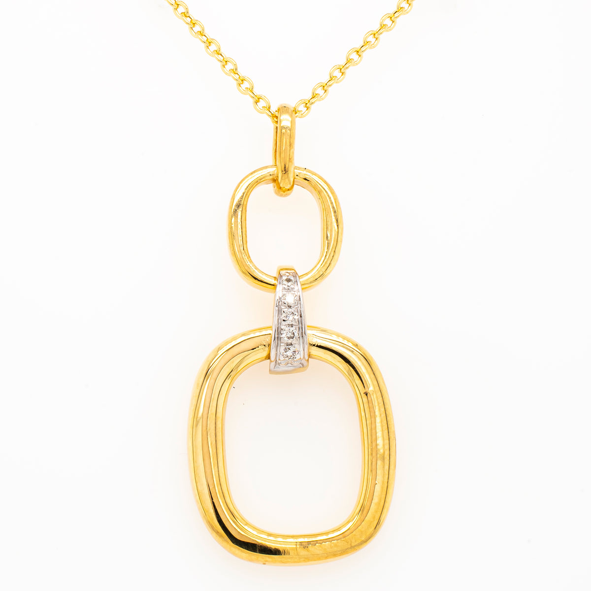 14K Yellow Gold Diamond Gallery Pendant | 0.05 CTW H SI