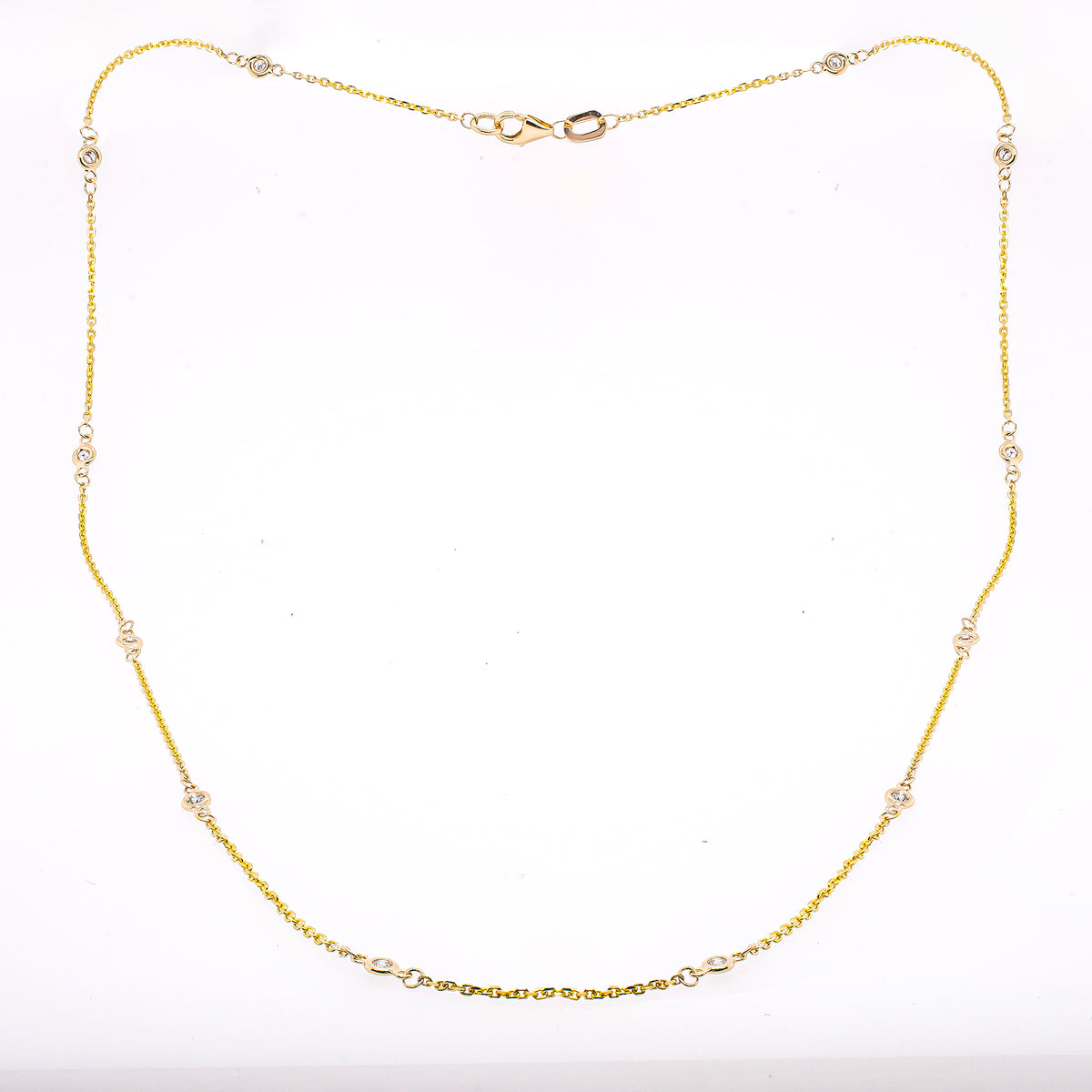 14K Yellow Gold Diamond by the Yard Necklace