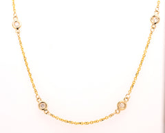 14K Yellow Gold Diamond by the Yard Necklace | 0.50 CTW, view 2