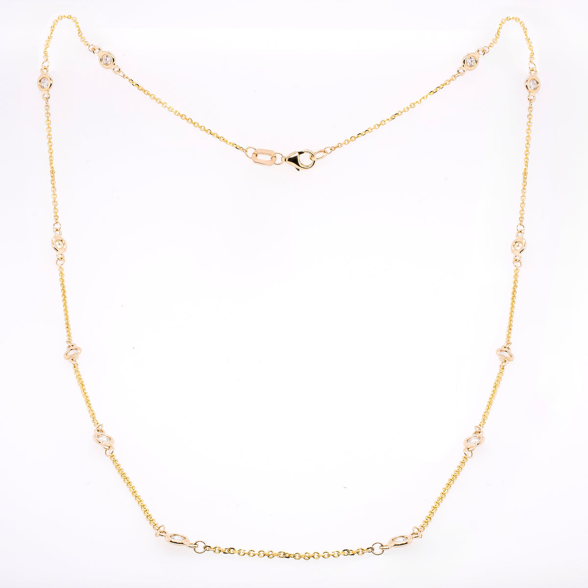 14K Yellow Gold Diamond by the Yard Necklace 0.50CTW