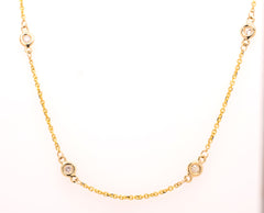 14K Yellow Gold Diamond By the Yard Necklace 0.75CTW, view 2