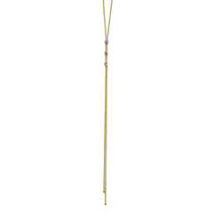 18K Yellow Gold Diamond Lariat Necklace, view 2