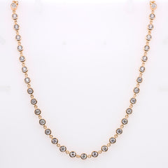 14K Yellow Gold Diamond Bezel Illusion Set Infinity Necklace, view 2