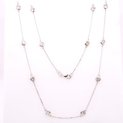 14K White Gold Diamond by the Yard Necklace | 1.50 CTW, view 2
