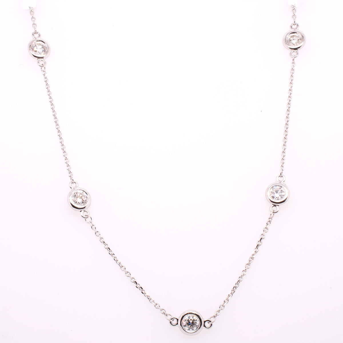 14K White Gold Diamond by the Yard Necklace | 1.50 CTW