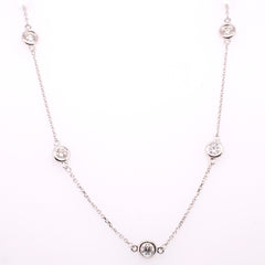 14K White Gold Diamond by the Yard Necklace | 1.50 CTW, view 1