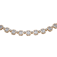 14K Yellow Gold Diamond Emerald Cut Necklace, view 2