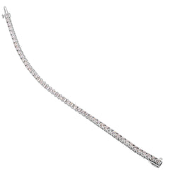 14K White Gold Diamond 5.76 Carat Tennis Bracelet, view 2