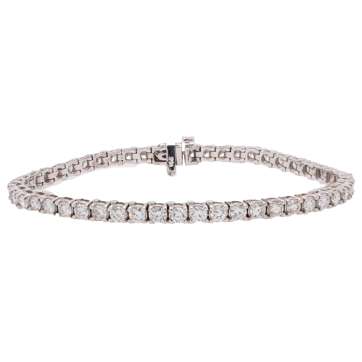 14K White Gold Diamond 5.76 Carat Tennis Bracelet