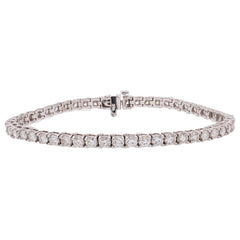 14K White Gold Diamond 5.76 Carat Tennis Bracelet, view 1