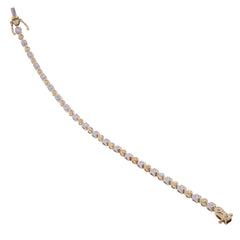 14K White and Yellow Gold Antique Diamond Tennis Bracelet, view 2