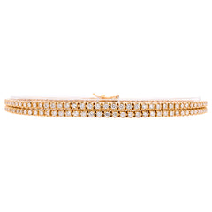 18K Yellow Gold Double Tennis Bracelet, view 1
