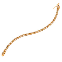 18K Yellow Gold Double Tennis Bracelet, view 2