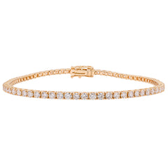 14K Yellow Gold Diamond Tennis Bracelet 3CTW, view 1
