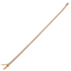 14K Yellow Gold Diamond Tennis Bracelet 3CTW, view 2