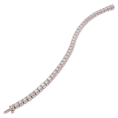 14K White Gold Diamond Prong Set Tennis Bracelet 10CTW, view 2