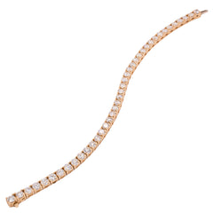 14K Yellow Gold Diamond Prong Set Diamond Tennis Bracelet 9.83CTW, view 2