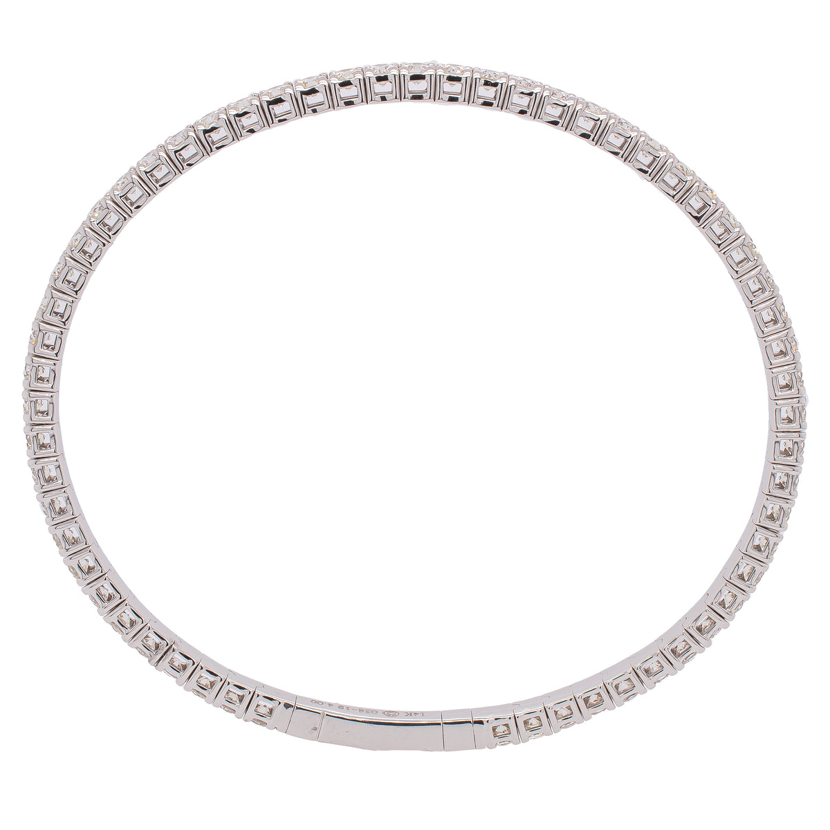 14K White Gold Diamond Flexi Bangle Bracelet 3.41CTW