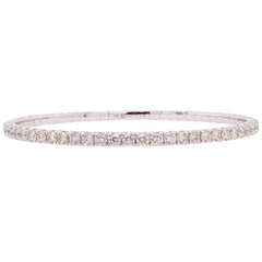 14K White Gold Diamond Flexi Bangle Bracelet 3.41CTW, view 2