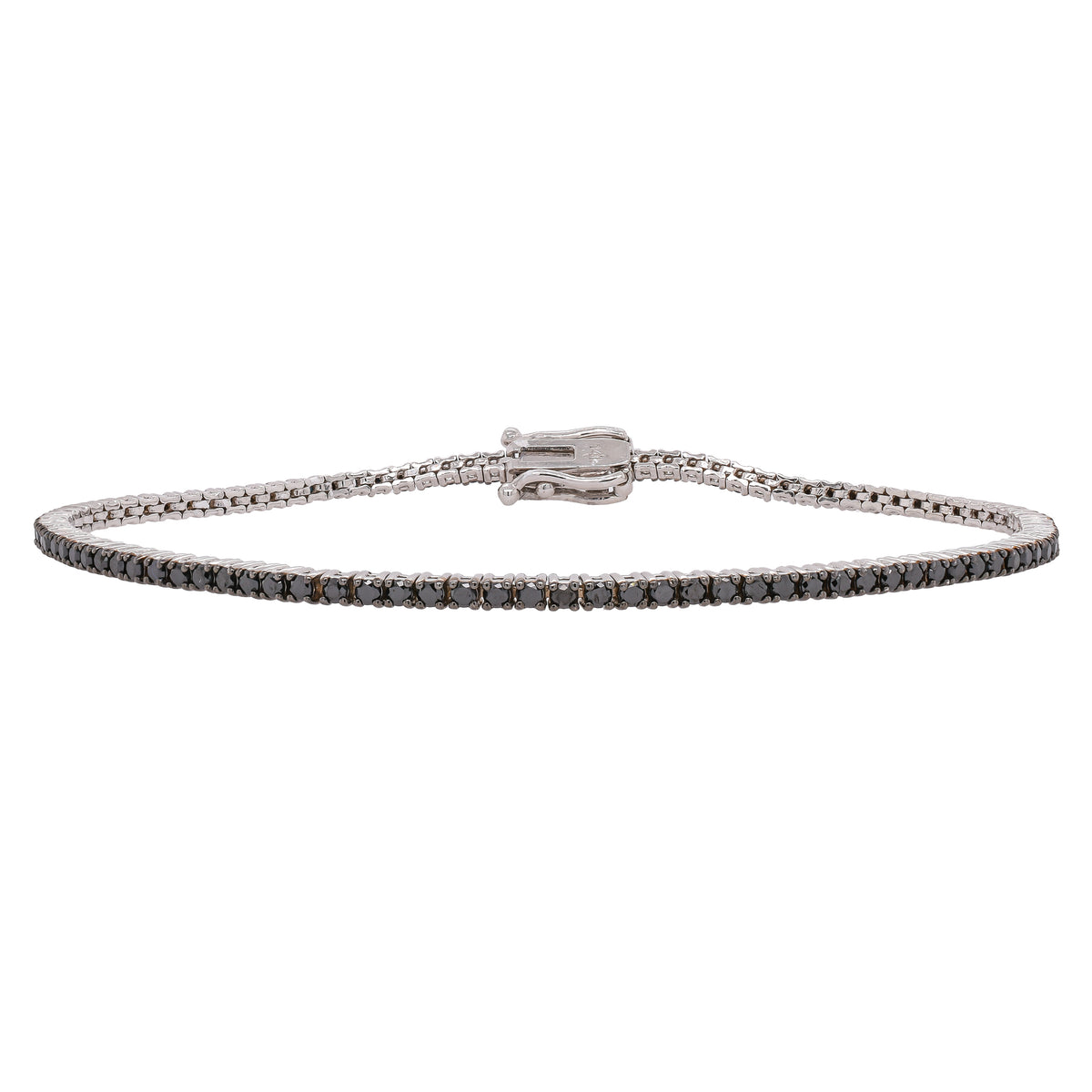 14K White Gold Black Diamond Tennis Bracelet