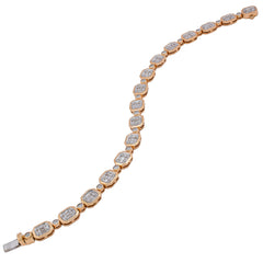 14K Yellow Gold Diamond Emerald Shaped Bracelet, view 3