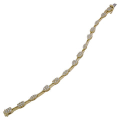 14K Yellow Gold Diamond Shape Paperclip Bracelet, view 2