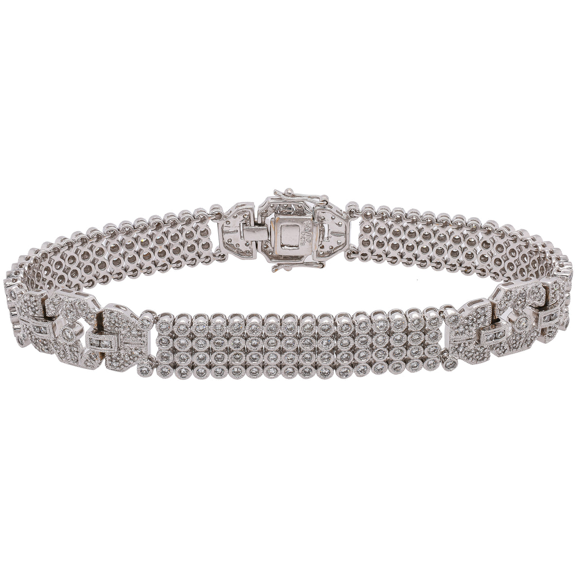 18K White Gold Diamond Mesh Link Bracelet