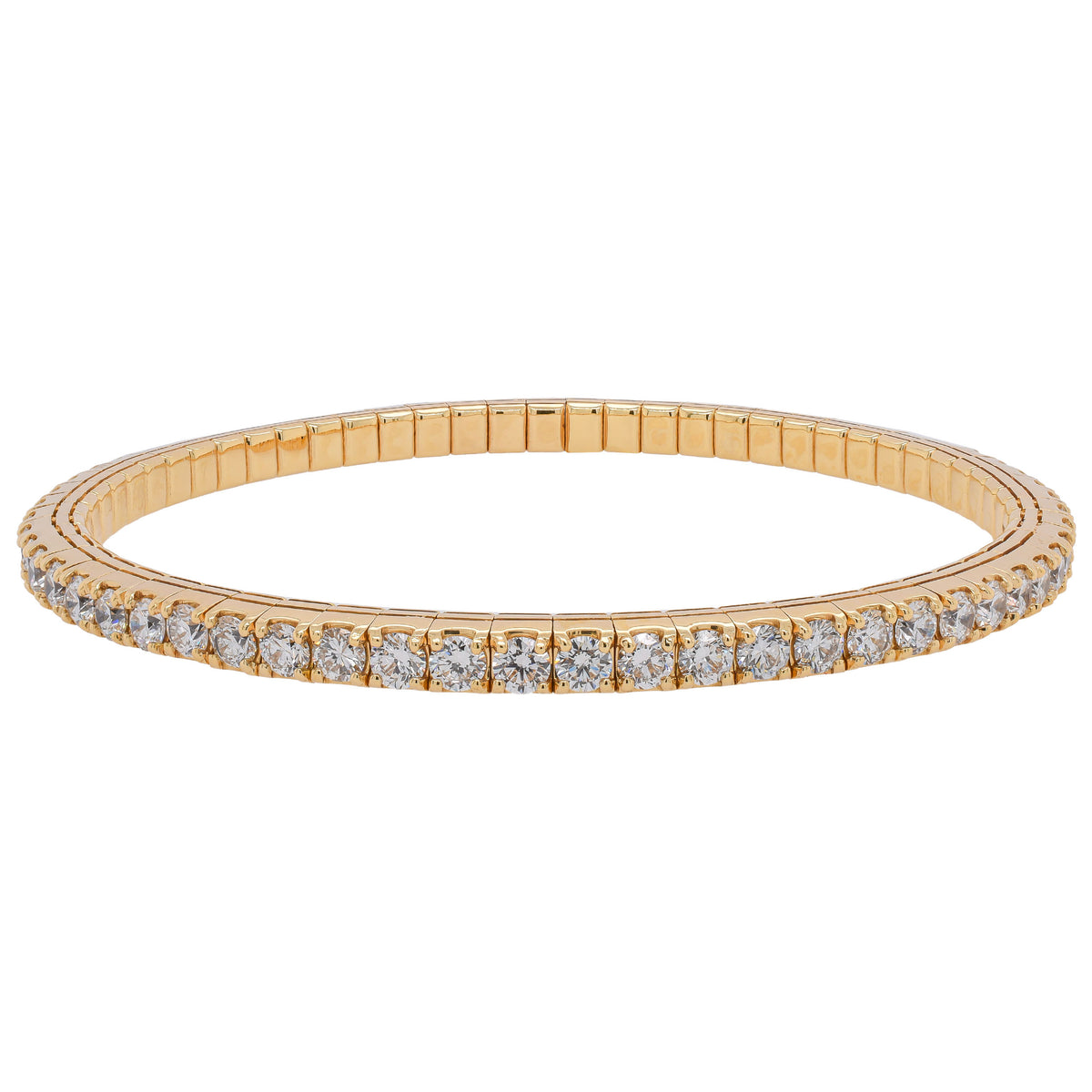 18K Yellow Gold Diamond Stretch Bracelet
