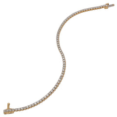 14K Yellow Gold Diamond Tennis Bracelet 1.83ct, view 2