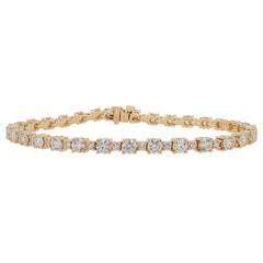 14K Yellow Gold Diamond Alternating Tennis Bracelet 7in, view 1