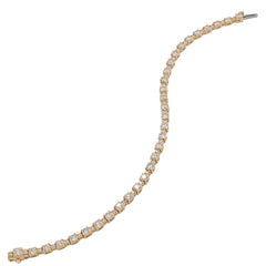 14K Yellow Gold Diamond Alternating Tennis Bracelet 7in, view 2