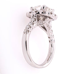 14K White Gold Cushion Cut Halo Lab Diamond Engagement Ring – 4.33 CTW | E-F VS, view 3
