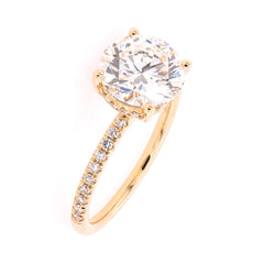 14K Yellow Gold Round Brilliant Lab Diamond Hidden Halo Engagement Ring – 2.74 CTW | EF VS, view 2