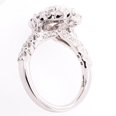 14K White Gold Oval Lab Diamond Halo Engagement Ring – 4.38 CTW | EF VS, view 3