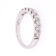 14K White Gold 9 Stone Round Brilliant Lab Diamond Wedding Band – 1.00 CTW | EF VS, view 2