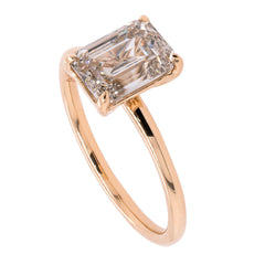 14K Yellow Gold 2CT Emerald Lab Diamond Engagement Ring, view 2