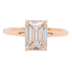 14K Yellow Gold 2CT Emerald Lab Diamond Engagement Ring, view 1